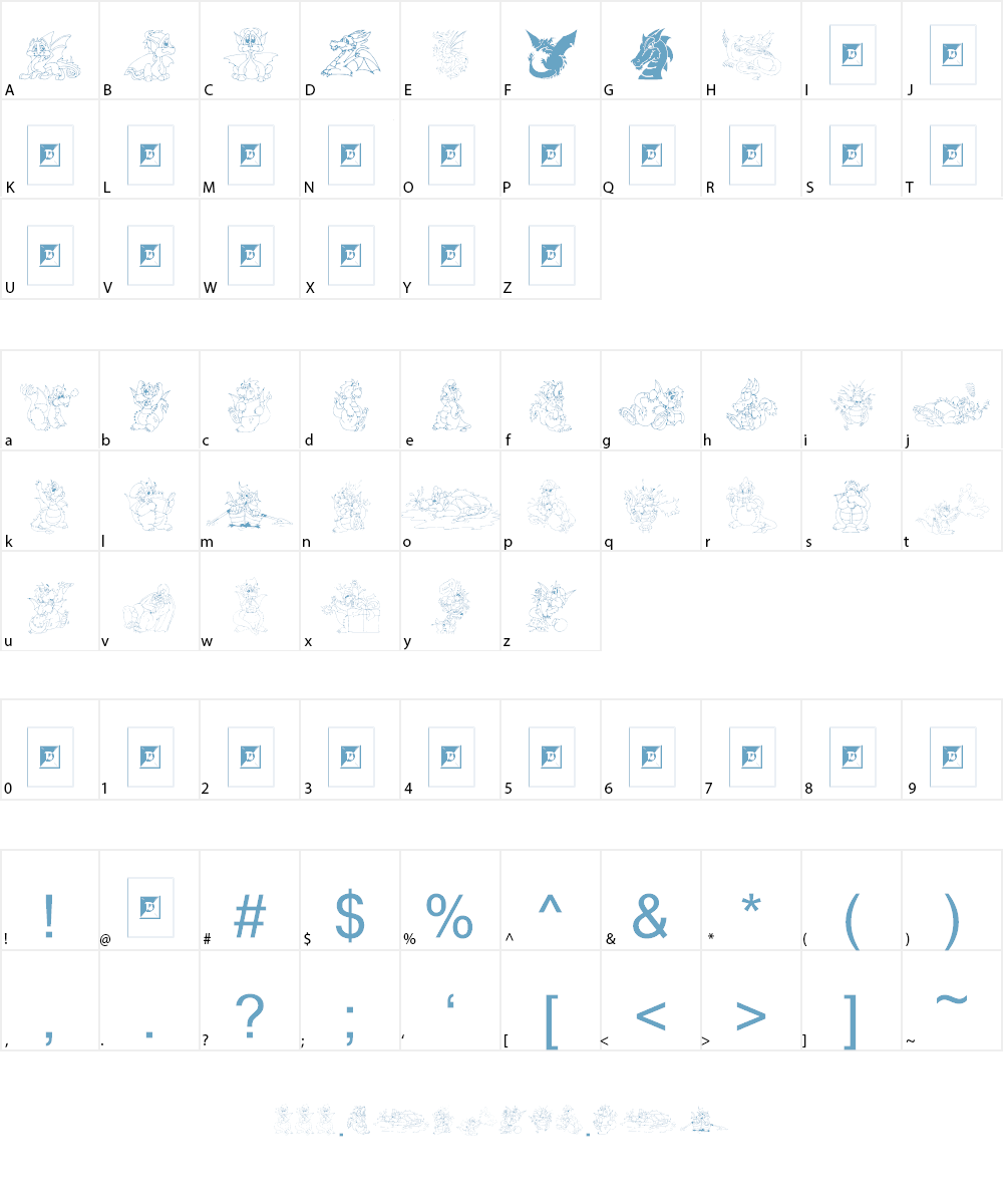 Delightful Lil Dragons Font Character